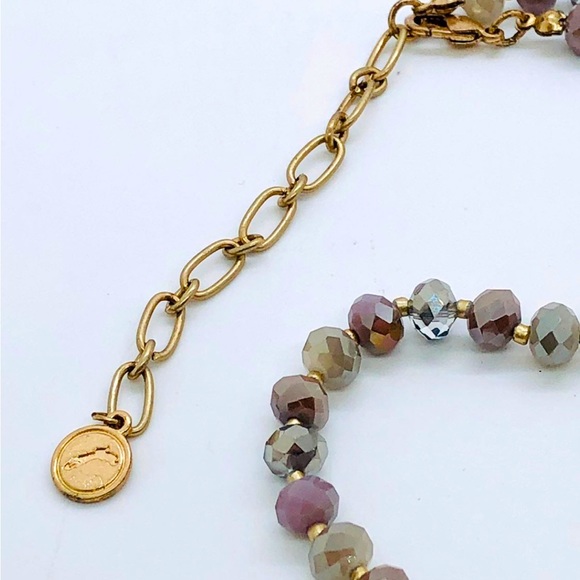 Vintage Designer Slice Pendant Crystal Bead Necklace - Picture 8 of 12